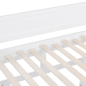 English Elm Wooden Twin Daybed with Pull Out Trundle and Dual Storage Drawers for Guest Rooms White LP000519AAK-1
