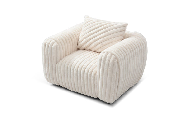 English Elm Cancun White Boucle Upholstered Chair G00932A-C — Plush Cushioning, Support Pillow, Durable Frame B078S00626
