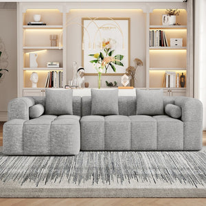 English Elm 101.2" Modular Chenille Sectional Sofa with Tufted Cushions and Deep Seating for Living Room N719S001890R