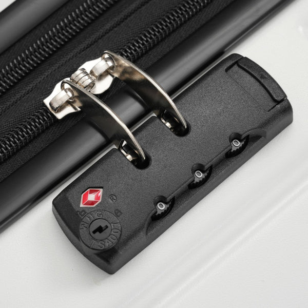 English Elm Luggage 5 Piece Hardside Abs Set with Front Access Carry on and Tsa Spinner Wheels White N732P391579K