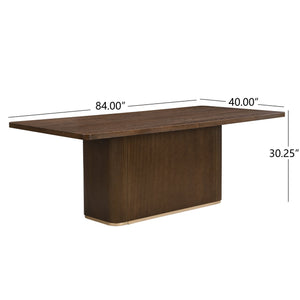 English Elm Christopher Knight Home® - 84" Rectangular Dining Table – Elegant Walnut Centerpiece For 6-8, Easy Assembly & Versatile Use! N771P296162T_N771P296163T