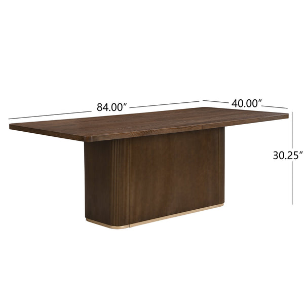 English Elm Christopher Knight Home® - 84" Rectangular Dining Table – Elegant Walnut Centerpiece For 6-8, Easy Assembly & Versatile Use! N771P296162T_N771P296163T