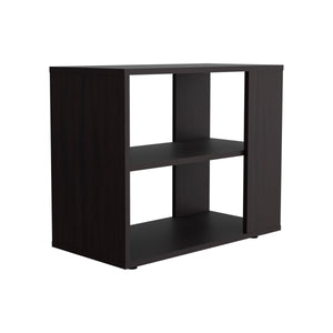 English Elm Garden 19,7" High Side Table with Two Shelves Black — Compact MDF End Table for Plants & Storage B200P286963