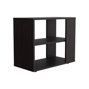English Elm Garden Slim Matte Black End Table Two Open Shelves Narrow Entryway or Living Room B200P286963