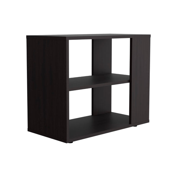 English Elm Garden Slim Matte Black End Table Two Open Shelves Narrow Entryway or Living Room B200P286963