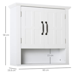 English Elm HOMCOM Wall Medicine Cabinet Over Toilet, 3-Tier Adjustable Shelves, Moisture-Resistant MDF Storage W2225P250002