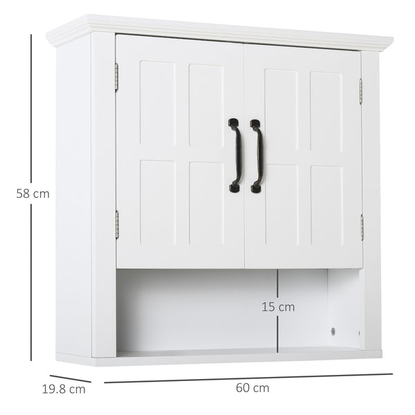English Elm HOMCOM Wall Medicine Cabinet Over Toilet, 3-Tier Adjustable Shelves, Moisture-Resistant MDF Storage W2225P250002