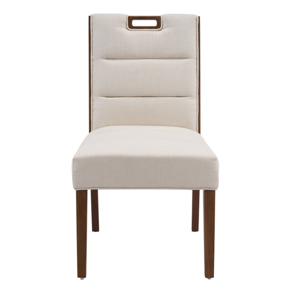 English Elm Upholstered Armless Dining Chairs Rubberwood Frame Minimalist Set of 2 for Compact Spaces Beige,Walnut N768P391163W