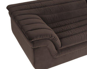 Sunpan BELLO Sofa - Luxurious Diamond Mink Upholstery with Curvaceous Design for Modern Living Spaces 112483