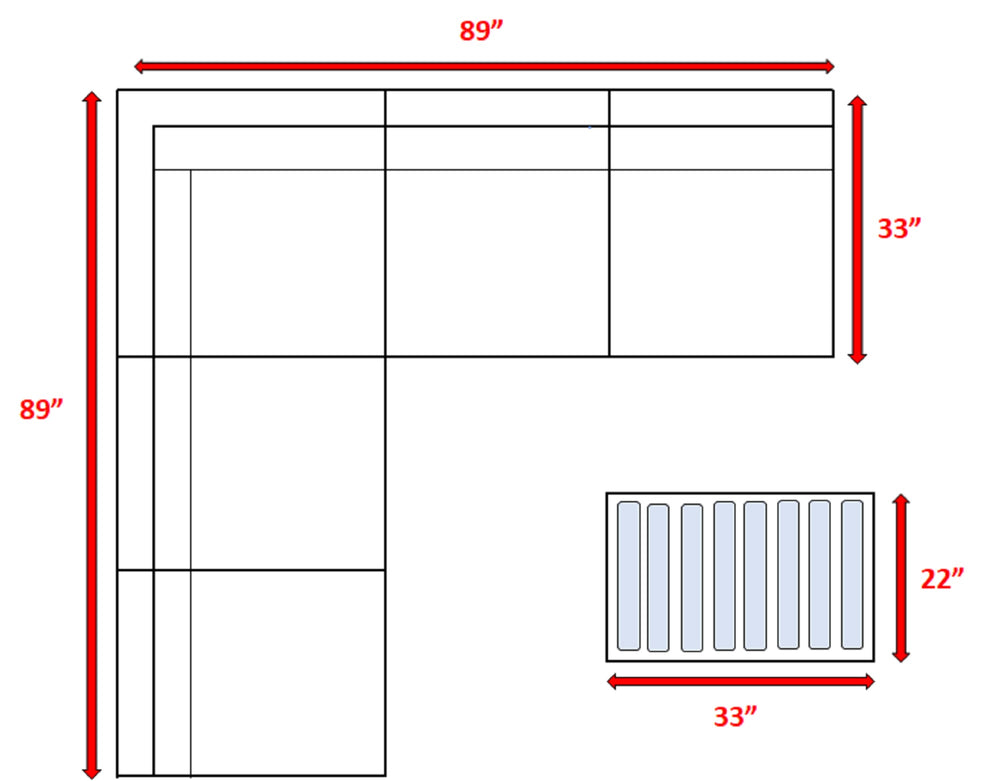 English Elm 4-Piece All-Weather Wicker Sectional Set with 5 Cushioned Seats, Reversible L-Shape & Table B120S00125