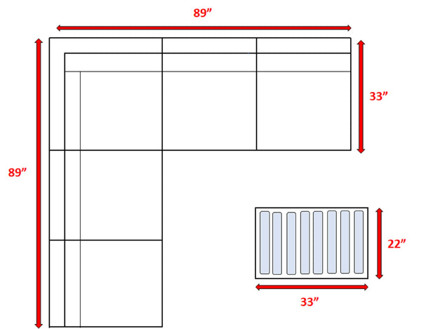 English Elm 4-Piece All-Weather Wicker Sectional Set with 5 Cushioned Seats, Reversible L-Shape & Table B120S00125