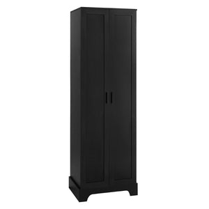 English Elm Storage Cabinet Tall Mdf Two Door Adjustable Shelves Matte Black Home Office Bath N725P181207Z