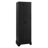 English Elm Storage Cabinet With Two Doors For Bathroom, Office, Adjustable Shelf, Mdf Board, Black