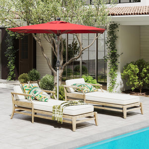 English Elm Rectangle Patio Umbrella with Crank Lift and Tilt, UV-Resistant 180G Polyester Canopy, Ventilated Shade (Base Not Included) Brick red W1859P353586