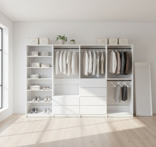 English Elm Prosper Freestanding Walk-In Wood Closet System - Stylish, Durable Storage For Modern Spaces Today! B040S00148-GIGA