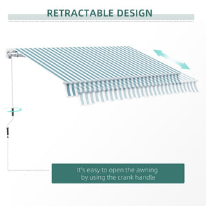 English Elm Outsunny 12' X 10' Manual Retractable Awning – Durable Uv & Water-Resistant Shade For Outdoor Comfort W2225P174141-GIGA
