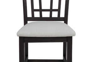 English Elm 2pc Hartwell Counter Height Upholstered Pub Chairs with Lattice Back Rustic Farmhouse Comfort Set Charcoal Black 42.75 L x 20.25 W x 11 H B011P373710