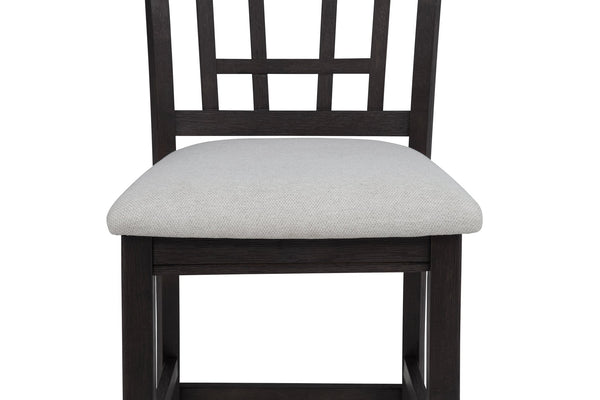 English Elm 2pc Hartwell Counter Height Upholstered Pub Chairs with Lattice Back Rustic Farmhouse Comfort Set Charcoal Black 42.75 L x 20.25 W x 11 H B011P373710
