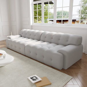 English Elm Bubble Modern Armless Sectional Sofa - 3D-Knitted Loveseat With Plush Comfort & Stylish Design B341S00010