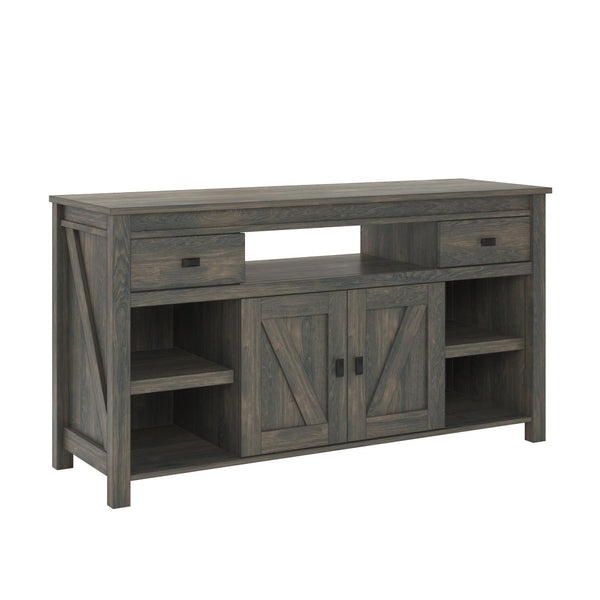 English Elm Farmington Rustic Barn Wood Tv Stand with Sliding Doors and Drawer Storage B2733S00022