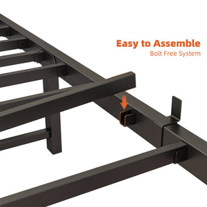 English Elm Twin Metal Platform Bed with RGB Headboard Lights, Charging Station, Bookcase & Under-Bed Storage W840P294072