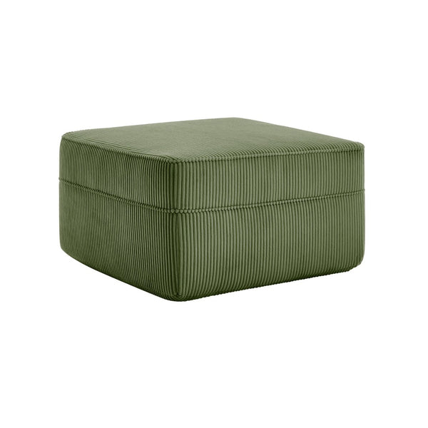 English Elm Martha Corduroy Cloud Ottoman Plush Foam Seating for Modular Living Room Setups Green W3041P353182