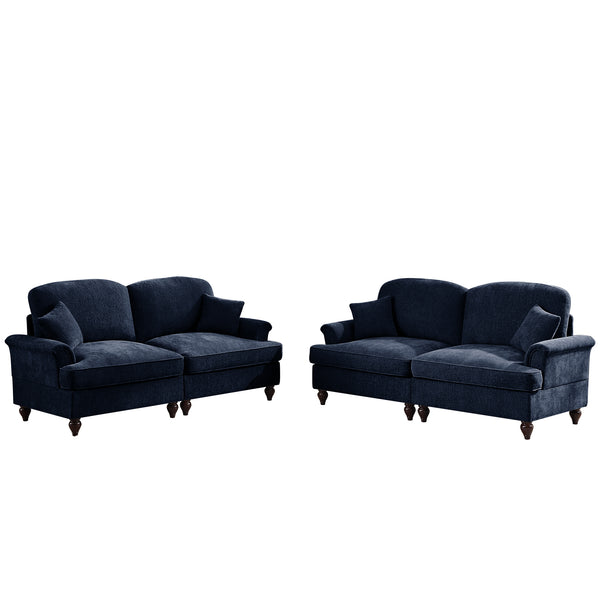 English Elm Classic 2-Piece Modular Sofa Set In Elegant Blue - Versatile, Stylish, And Comfortable For Any Space W3041S00254