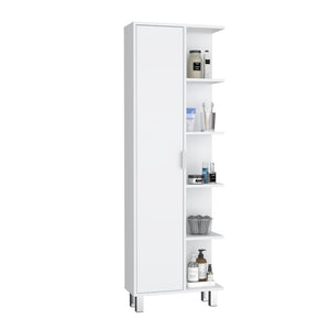 English Elm Keller Slim Linen Cabinet 63" H White – 1 Door, 9 Adjustable Shelves, Elegant Durable Storage Solution B097P199738