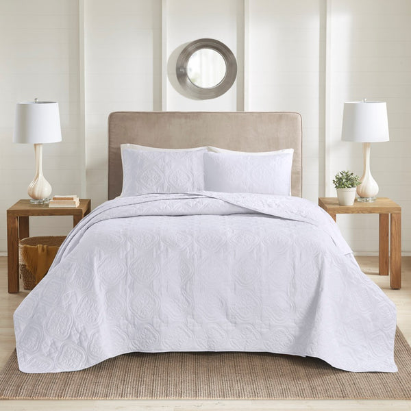 English Elm 3 Reversible Bedspread Set Full/Queen Soft Microfiber Comforter with Plush Polyester Fill, Cozy Layering, Durable Finish White 13.39 L x 15.35 W x 11.81 H B035P148228
