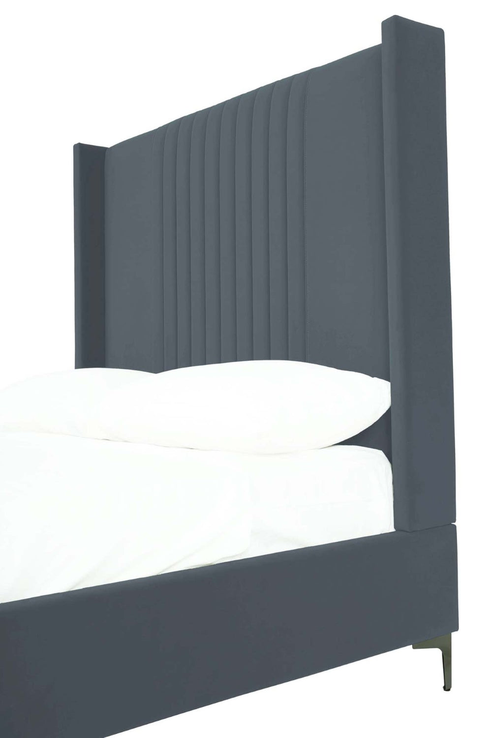 English Elm Promenade Velvet Full Bed In Soft Gray - Elegant Upholstered Design With Sturdy Frame & Easy Assembly B365S00046-GIGA