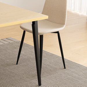 English Elm 63-Inch Farmhouse Industrial Dining Table Set With 4 Beige Chairs - Rustic Charm For Dining & Patio W2699S00065