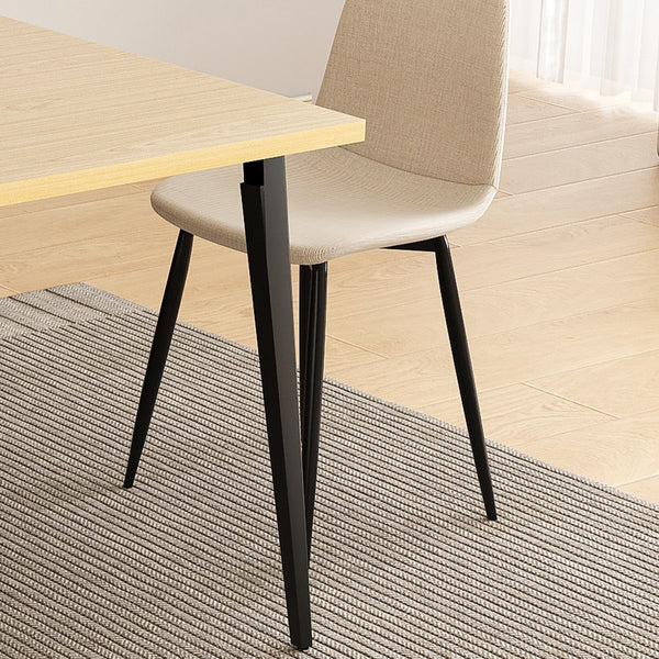 English Elm 63-Inch Farmhouse Industrial Dining Table Set With 4 Beige Chairs - Rustic Charm For Dining & Patio W2699S00065