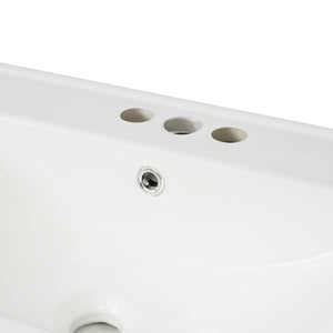 English Elm 30-Inch White Bathroom Vanity With Ceramic Sink - Stylish Storage Solution For Small Spaces! WF325888AAK