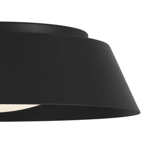 English Elm 15 Inch Matte Round Flush Mount Ceiling Light with Etched Glass Diffuser for Modern Rooms Black B370P421869