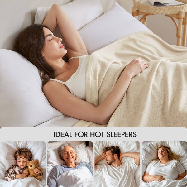 English Elm 1-piece King Jacquard Cotton Blend Blanket Aztec Woven Soft Breathable Bedroom Layer Ivory B035P437471