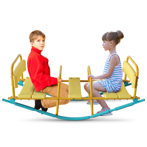 English Elm Kindergarten Triple Seat Seesaw Steel Frame Eva Foam Outdoor Playground Rocker W1408P280673