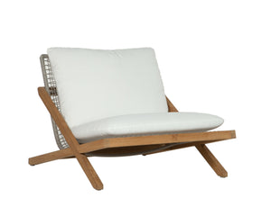 Sunpan Bari Lounge Chair - Timeless Outdoor Seating with Durable Teak and Weather-Resistant Design Natural / Stinson White