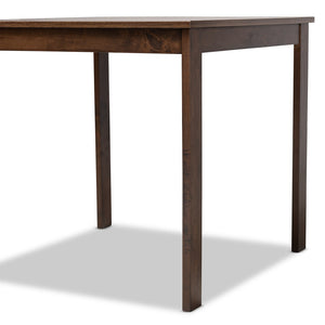 Baxton Studio Baxton Studio Lovy 5-Piece Modern Dining Set with Upholstered Chairs for Small Spaces and Style Beige Lovy Dining Set-Beige/Dark Walnut