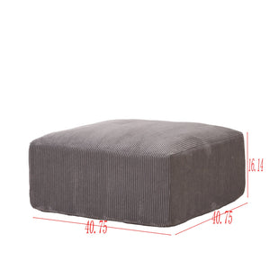 English Elm Boneless 113" U-Shaped Cloud Sectional Sofa — Plush Corduroy Full-Foam Modular Sleeper with Ottomans Gray W3401P346170