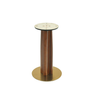 English Elm Modern Sintered Stone Round Dining Table Gold Base Wooden Leg Compact Two Seat W1535S00608