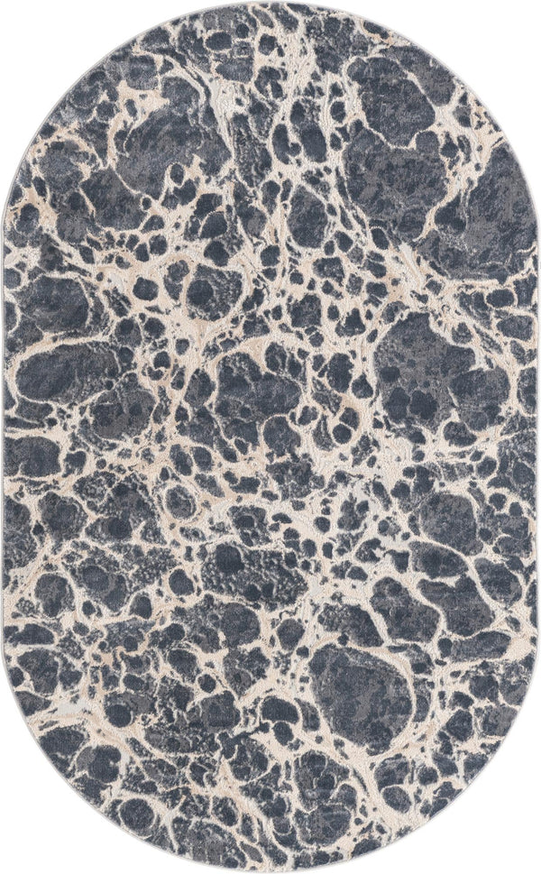 Unique Loom Oasis Breeze Machine Made Abstract Rug Gray, Ivory/Beige 5' 1" x 8' 0"