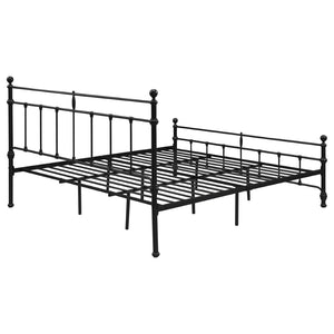 English Elm Durango Matte Black Metal King Bed with Scrollwork Headboard for Rustic Bedrooms B062P447945