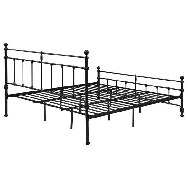English Elm Durango Matte Black Metal King Bed with Scrollwork Headboard for Rustic Bedrooms B062P447945