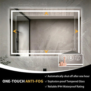 English Elm 48" Led Bathroom Vanity Mirror with Front Back Lighting Dimmable Anti-fog W1920P493139