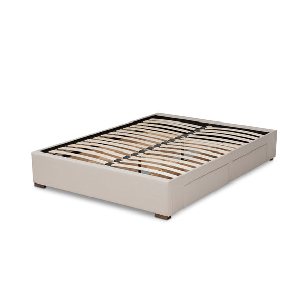Baxton Studio Baxton Studio Leni Modern Beige Upholstered King Size Platform Bed with 4 Drawers for Storage Solutions CF9045-Beige-King