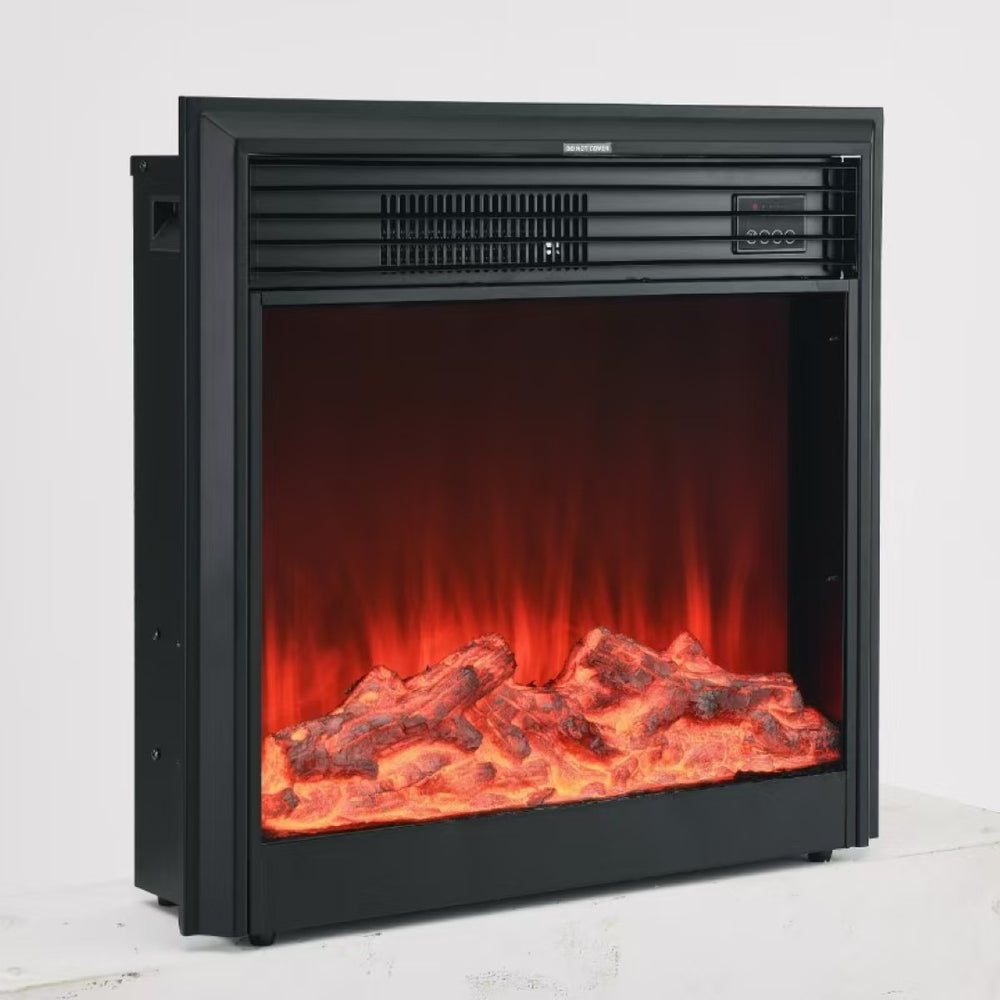 English Elm Dome Mirrored Acrylic Electric Fireplace Console with Crystal Trim and 3d Led Flame W1005133908