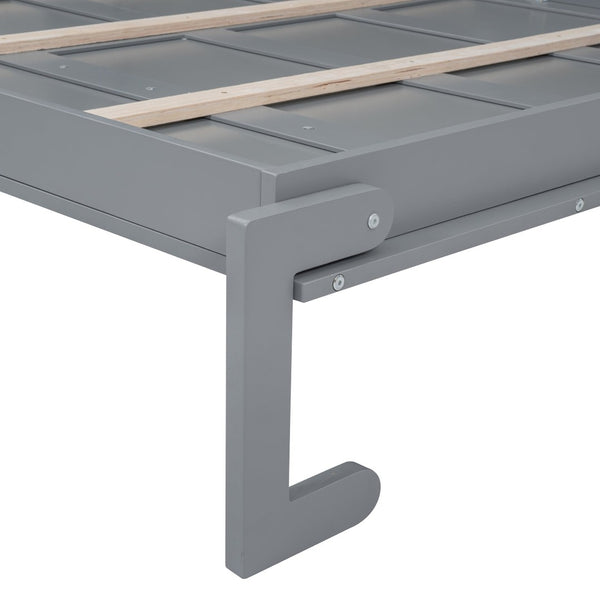 English Elm Queen Murphy Wall Bed Cabinet with Integrated Shelves Usb Charging Space Saving Design Gray LP006668AAE-1