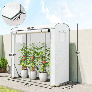 English Elm Stable Steel Frame Mini Greenhouse Uv Resistant Pe Cover Outdoor Patio Garden Shelter T3971P468253