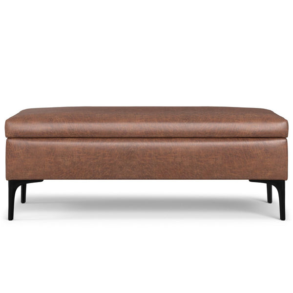 English Elm Rebecca Large Coffee Table Storage Ottoman - Stylish Faux Leather, Lift-Up Lid, Versatile Seating Solution B136P252692-GIGA