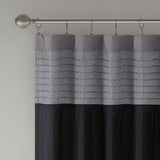 Madison Park Amherst Transitional Polyoni Pintuck Curtain Panel MP40-2220 Black